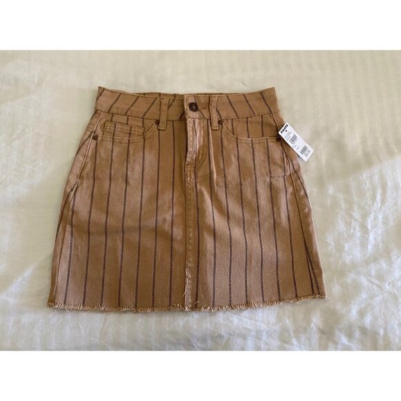 Tillys sky and sparrow girls striped 5 pockets jean skirt size 0 - Picture 1 of 5